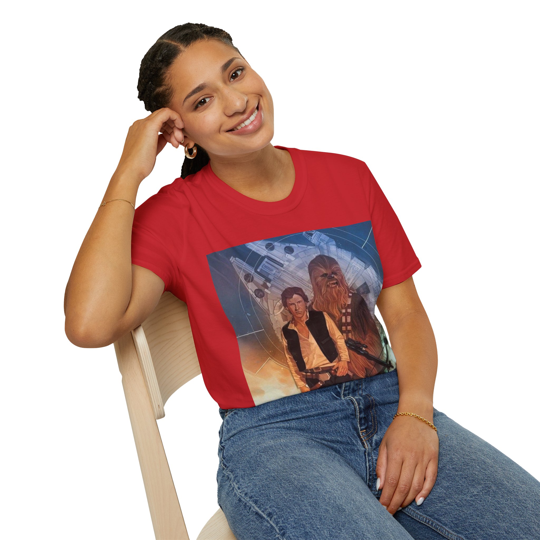 Han Solo & Chewbacca Millennium Flight Graphic T‑Shirt - Image 34