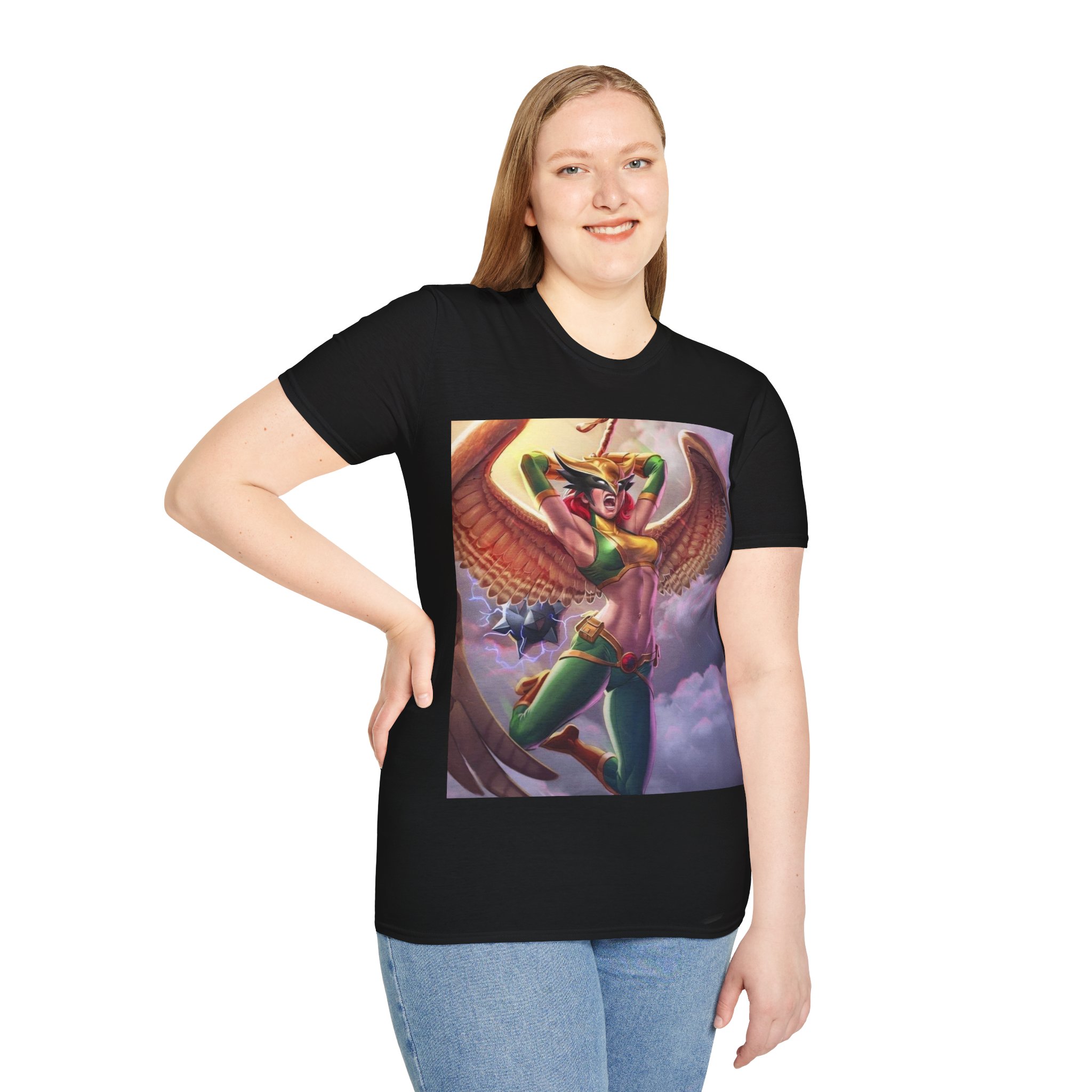 Hawkgirl Thunder Wings Battle Cry Graphic T‑Shirt - Image 4