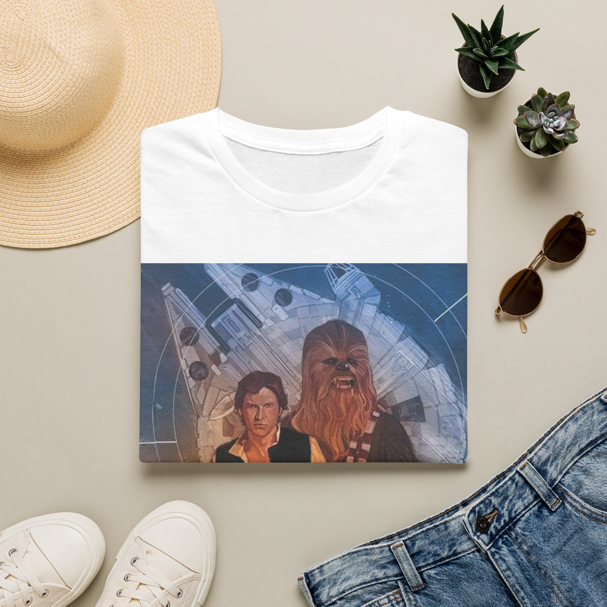Han Solo & Chewbacca Millennium Flight Graphic T‑Shirt - Image 10