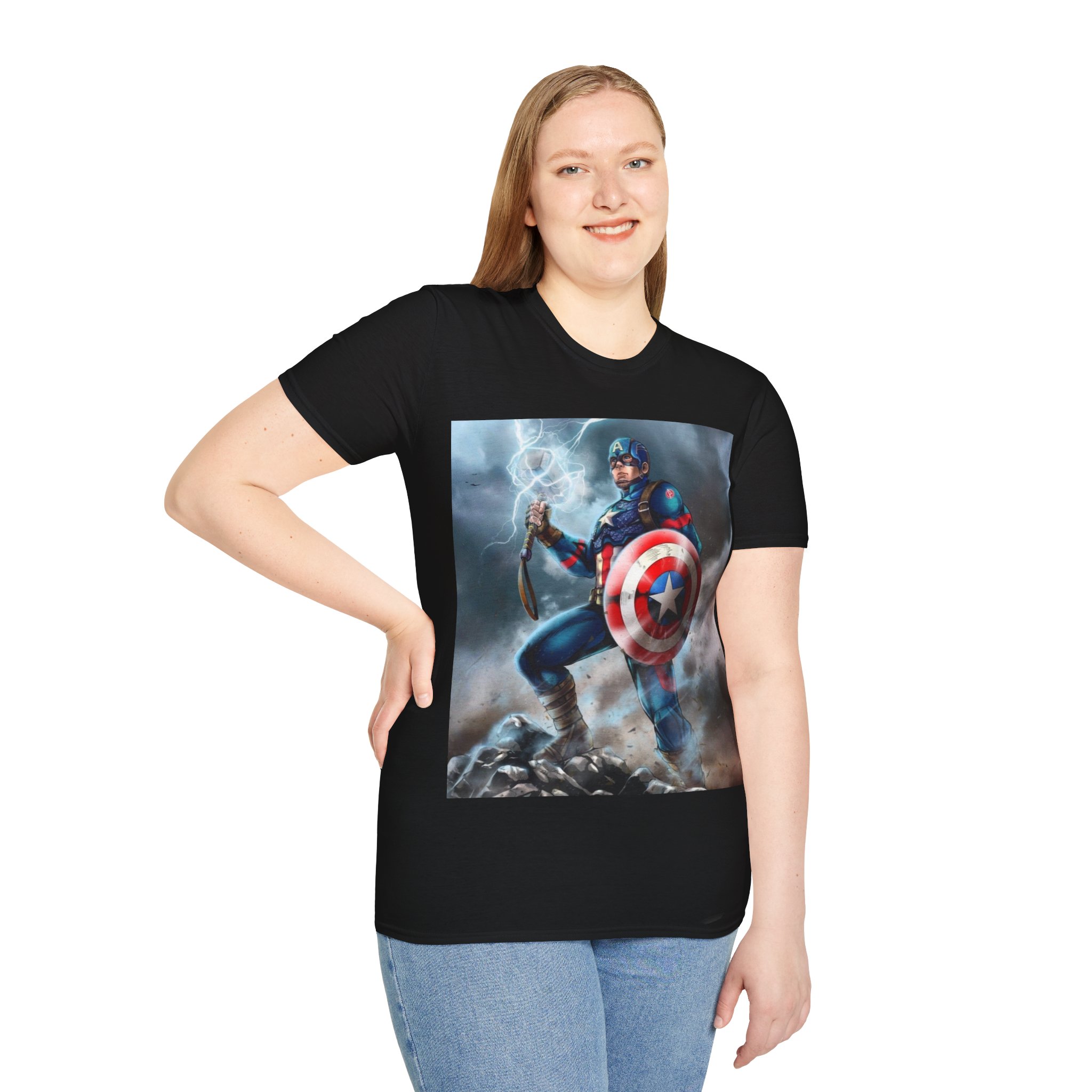 Captain America Lightning Shield Hero Graphic Tee - Image 4