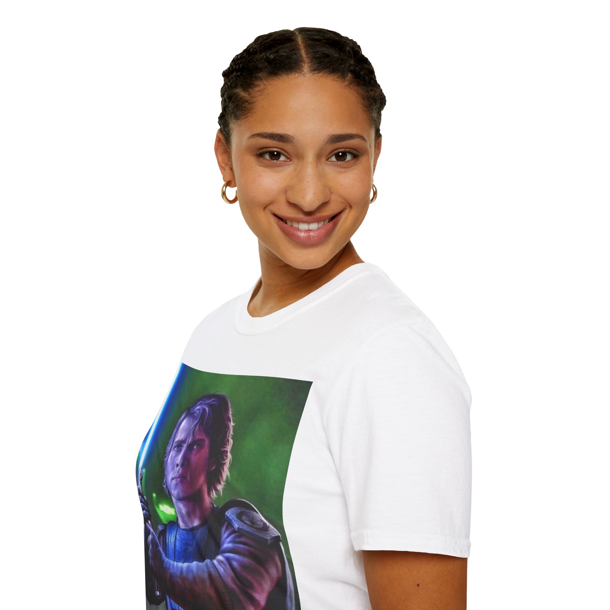 Anakin Skywalker Blue Saber Power Comic Graphic Tee - Image 15
