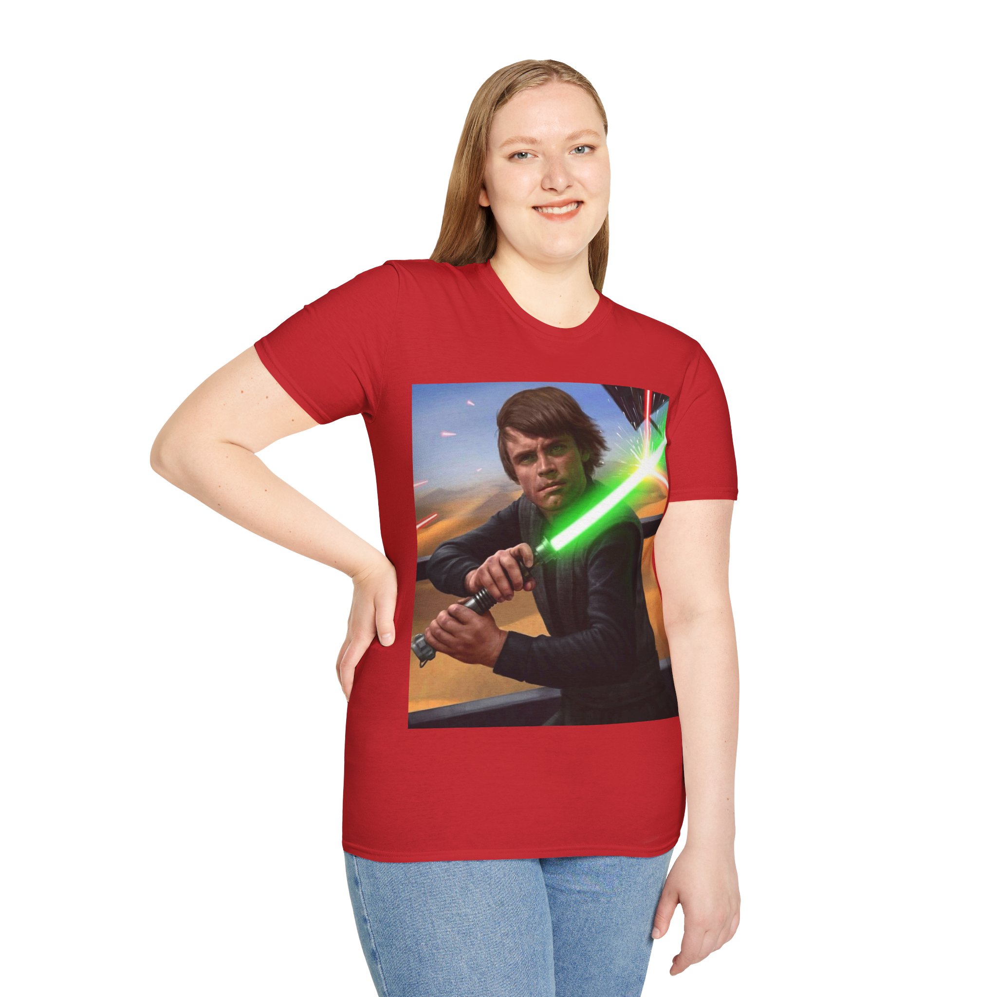 Luke Skywalker Green Saber Desert Battle Graphic Tee - Image 31