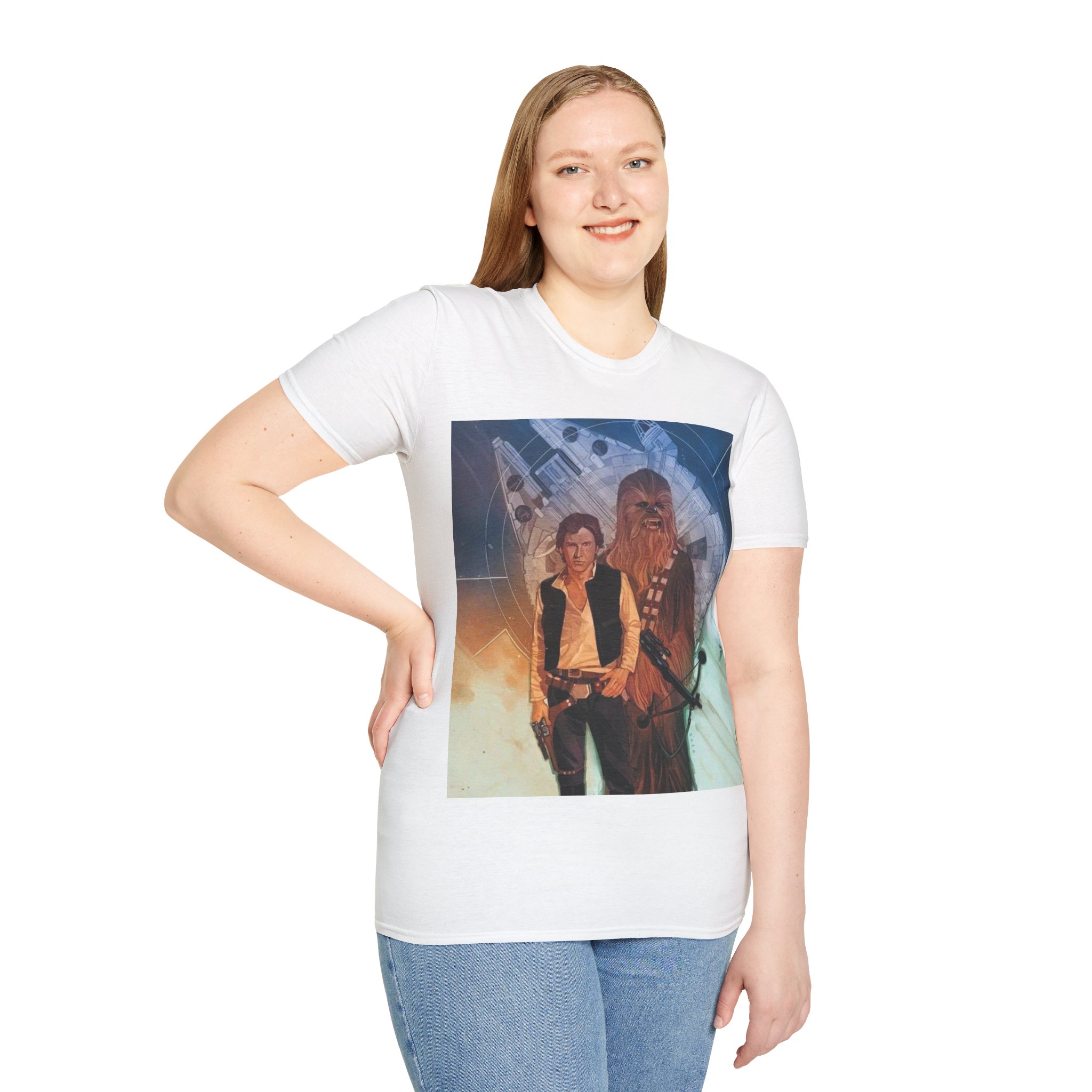 Han Solo & Chewbacca Millennium Flight Graphic T‑Shirt - Image 13