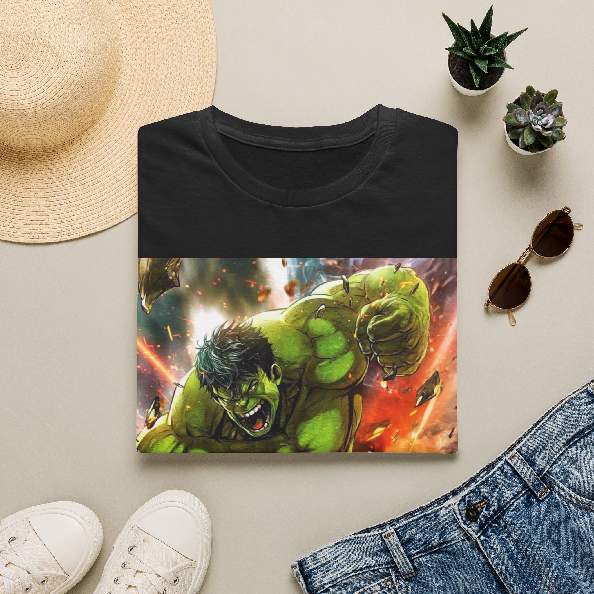 Hulk Smash Explosion Comic Art Graphic T‑Shirt - Image 2