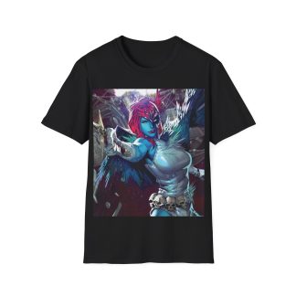 Mystique Winged Warrior Blue Mutant Comic Graphic Tee