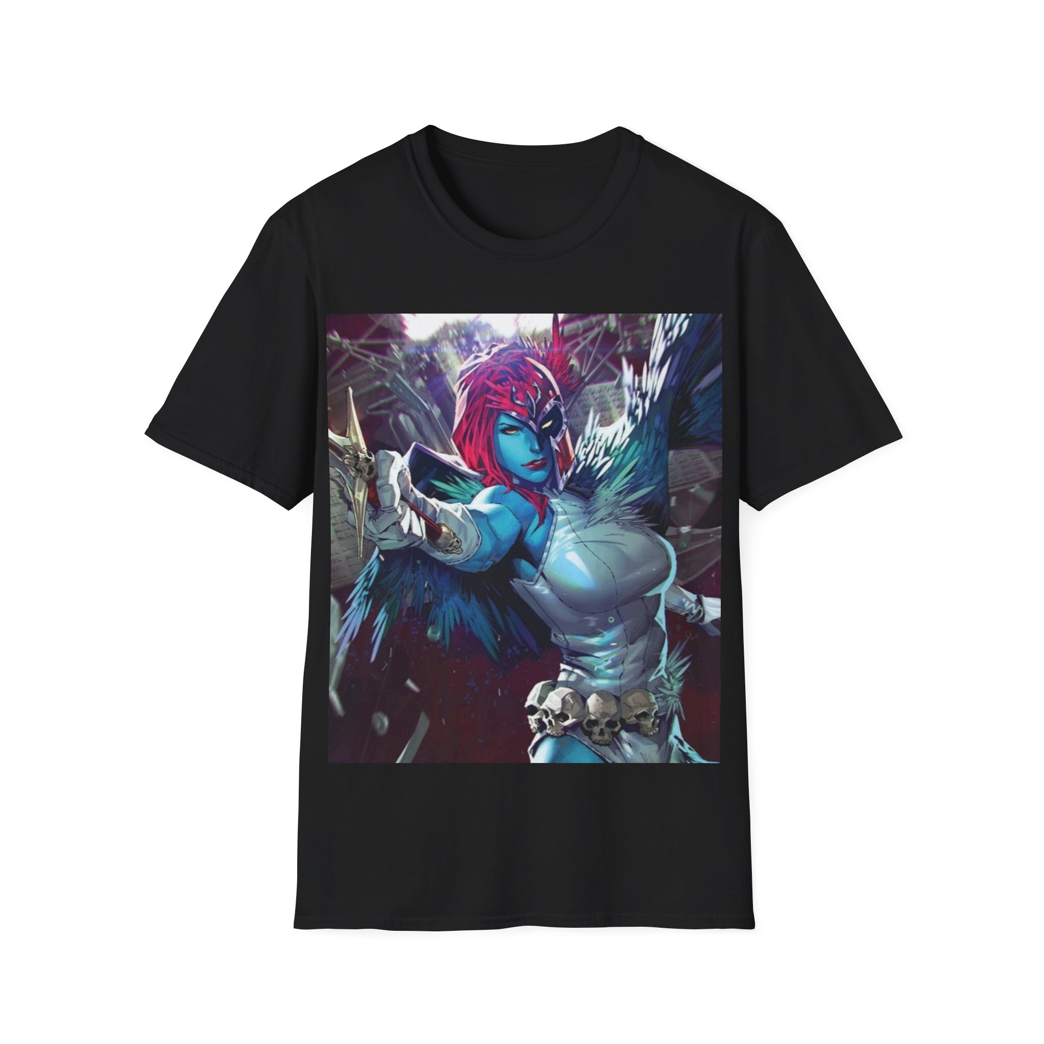 Mystique Winged Warrior Blue Mutant Comic Graphic Tee