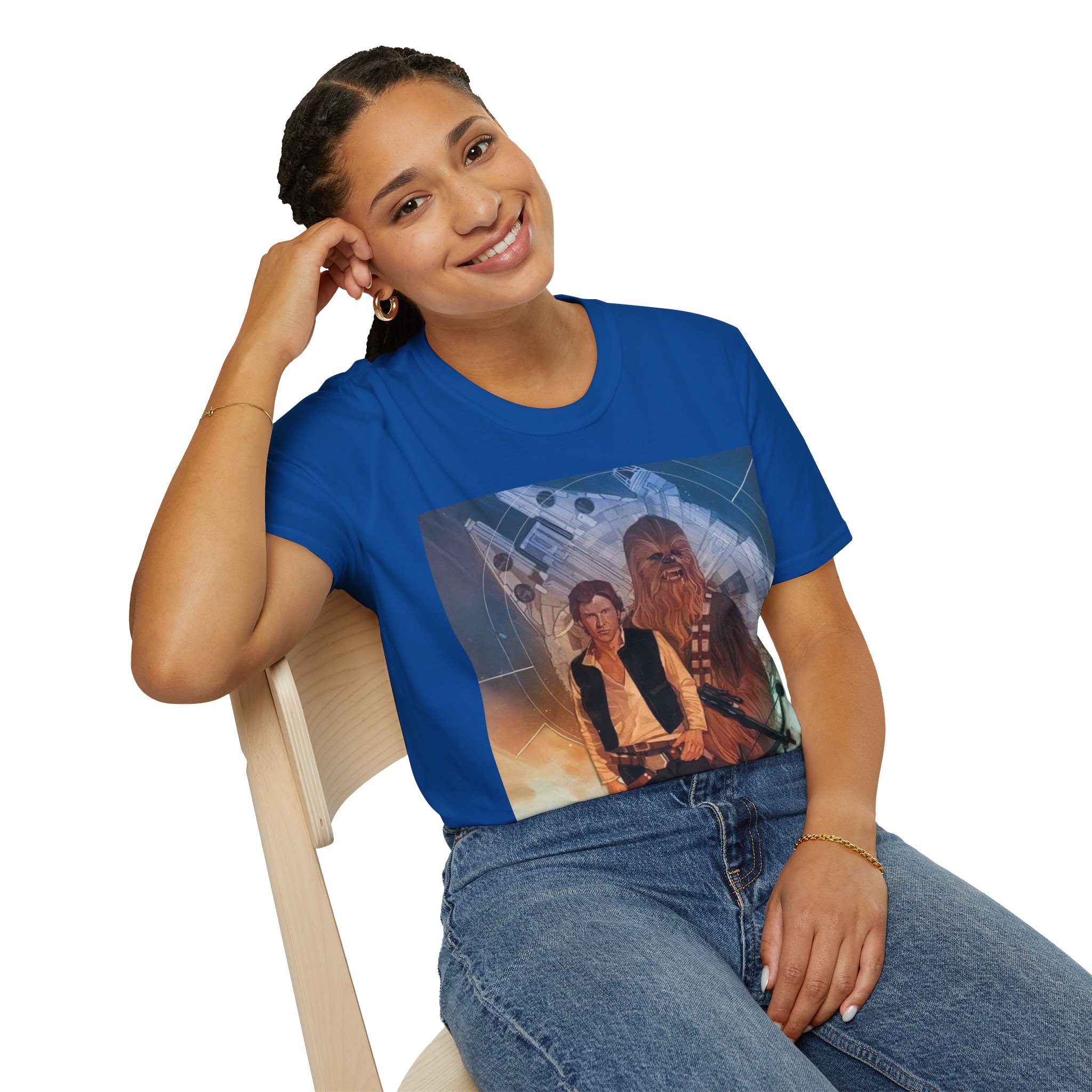 Han Solo & Chewbacca Millennium Flight Graphic T‑Shirt - Image 25