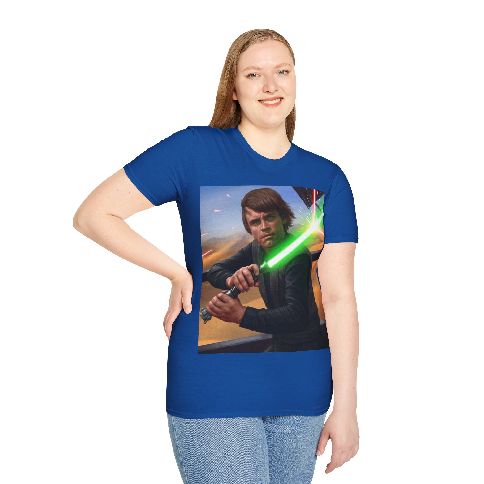 Luke Skywalker Green Saber Desert Battle Graphic Tee - Image 22