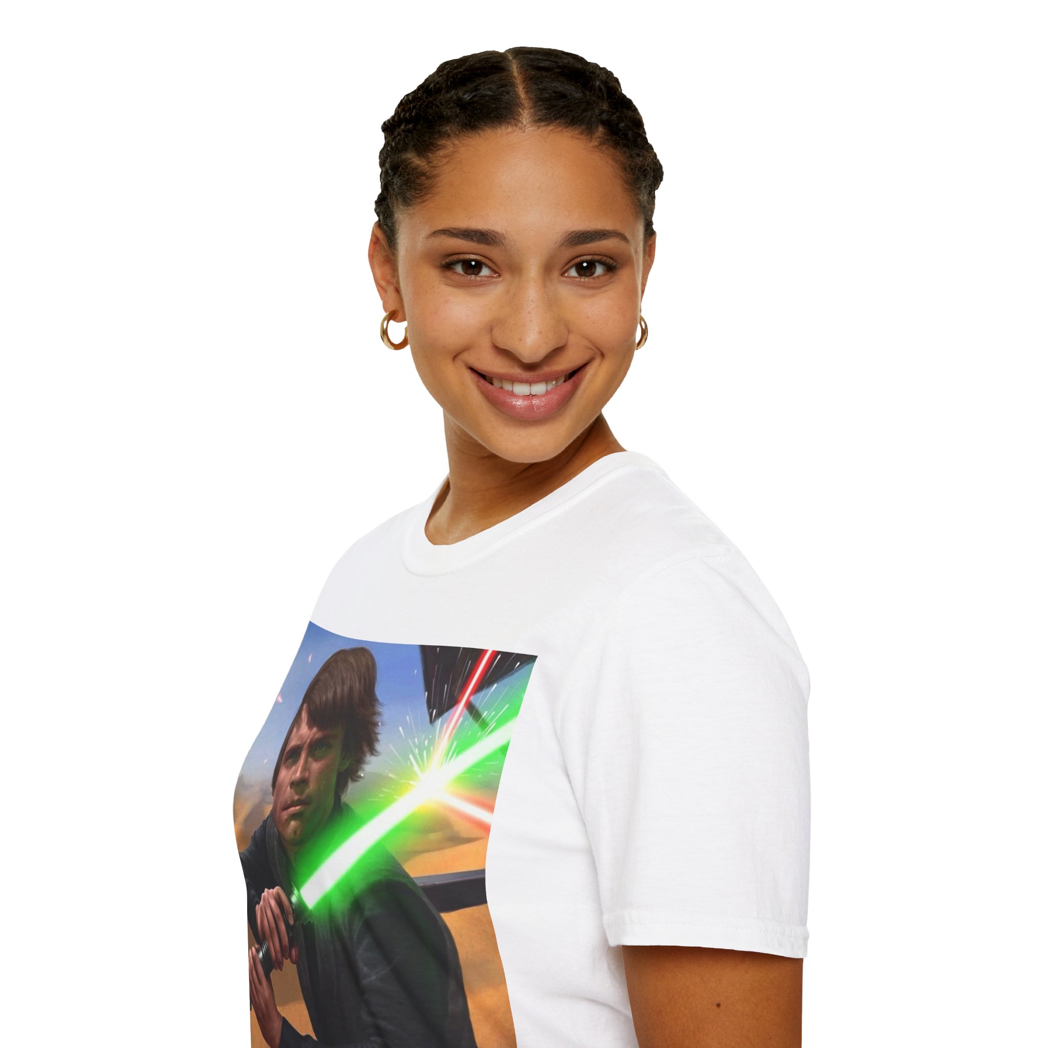 Luke Skywalker Green Saber Desert Battle Graphic Tee - Image 15