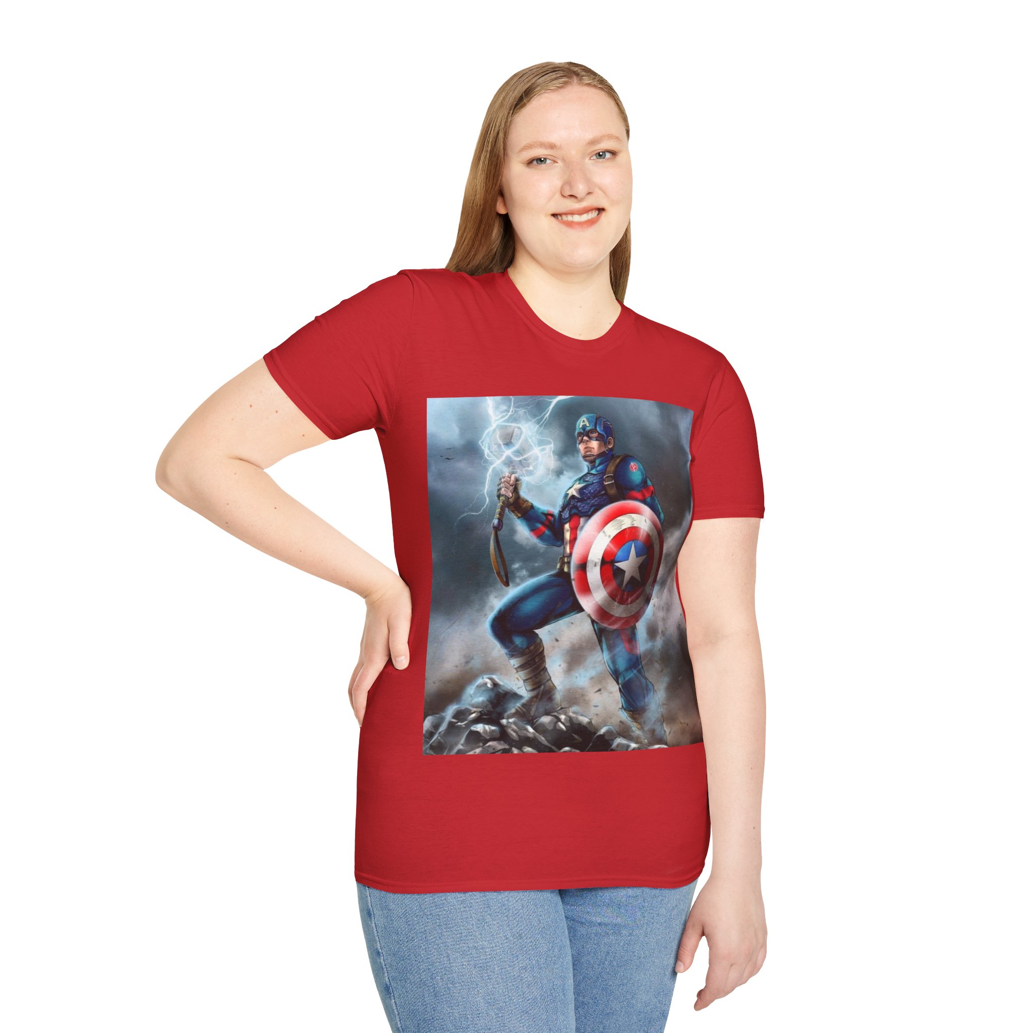Captain America Lightning Shield Hero Graphic Tee - Image 31