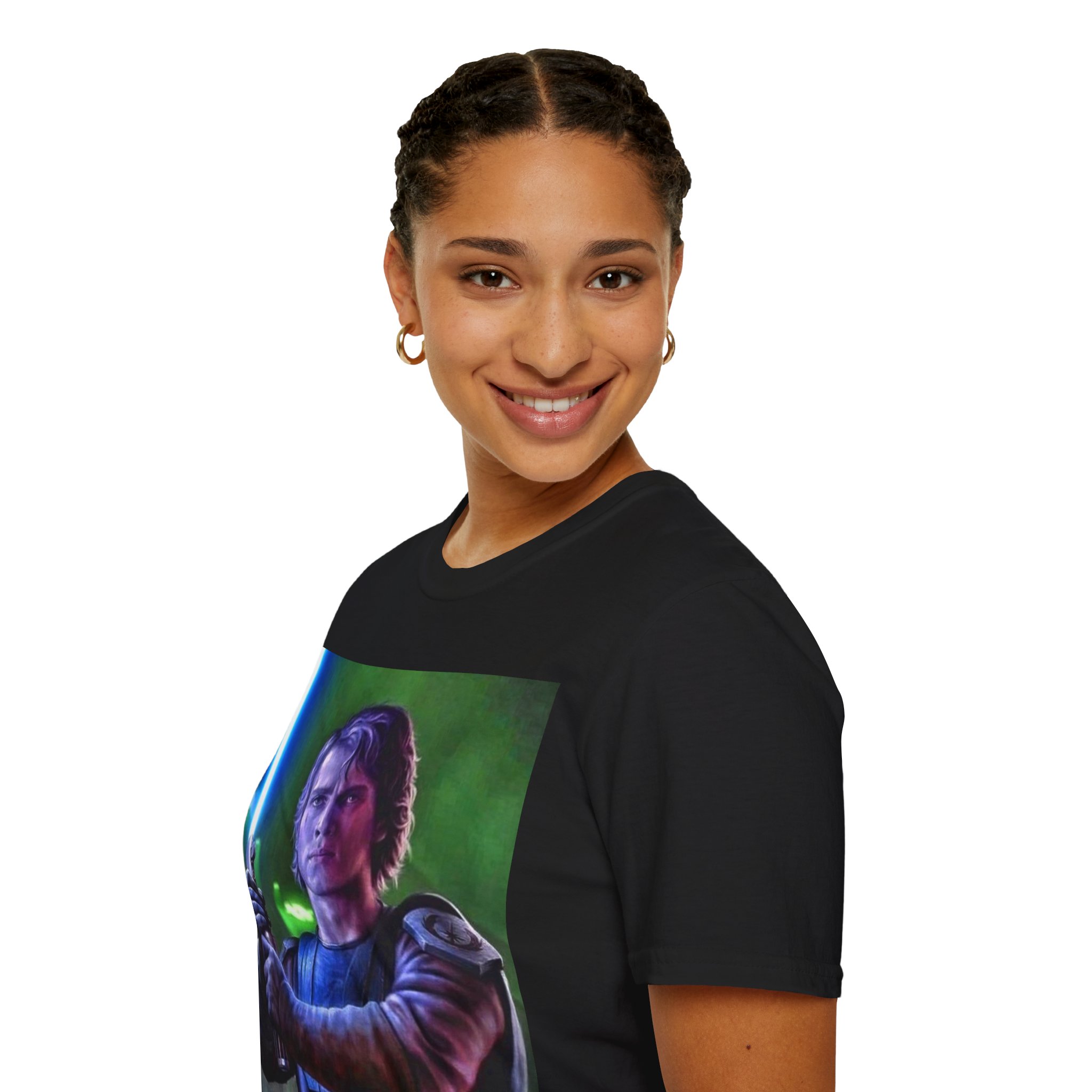 Anakin Skywalker Blue Saber Power Comic Graphic Tee - Image 6