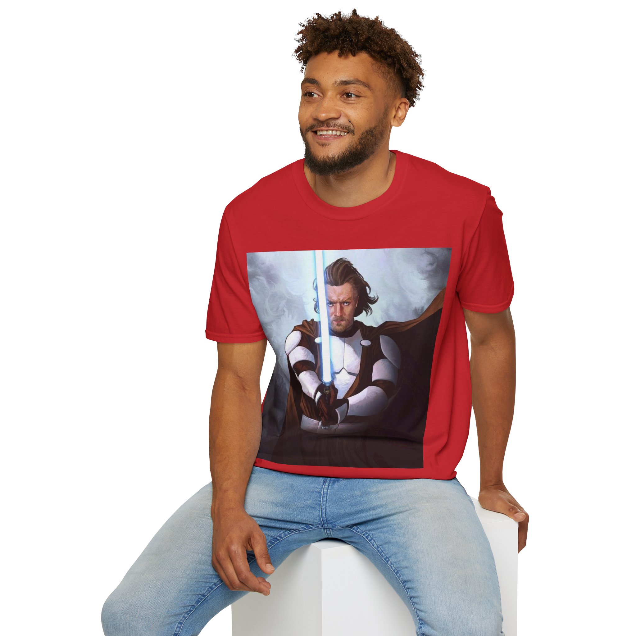 Obi‑Wan Kenobi Jedi Master Blue Saber Graphic Tee - Image 35