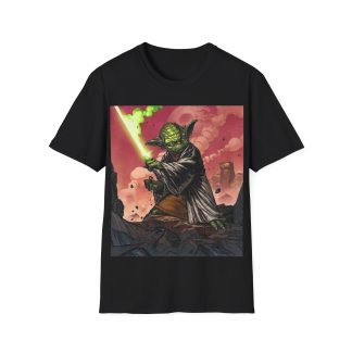 Yoda Master of Force Epic Battle Comic Art T‑Shirt