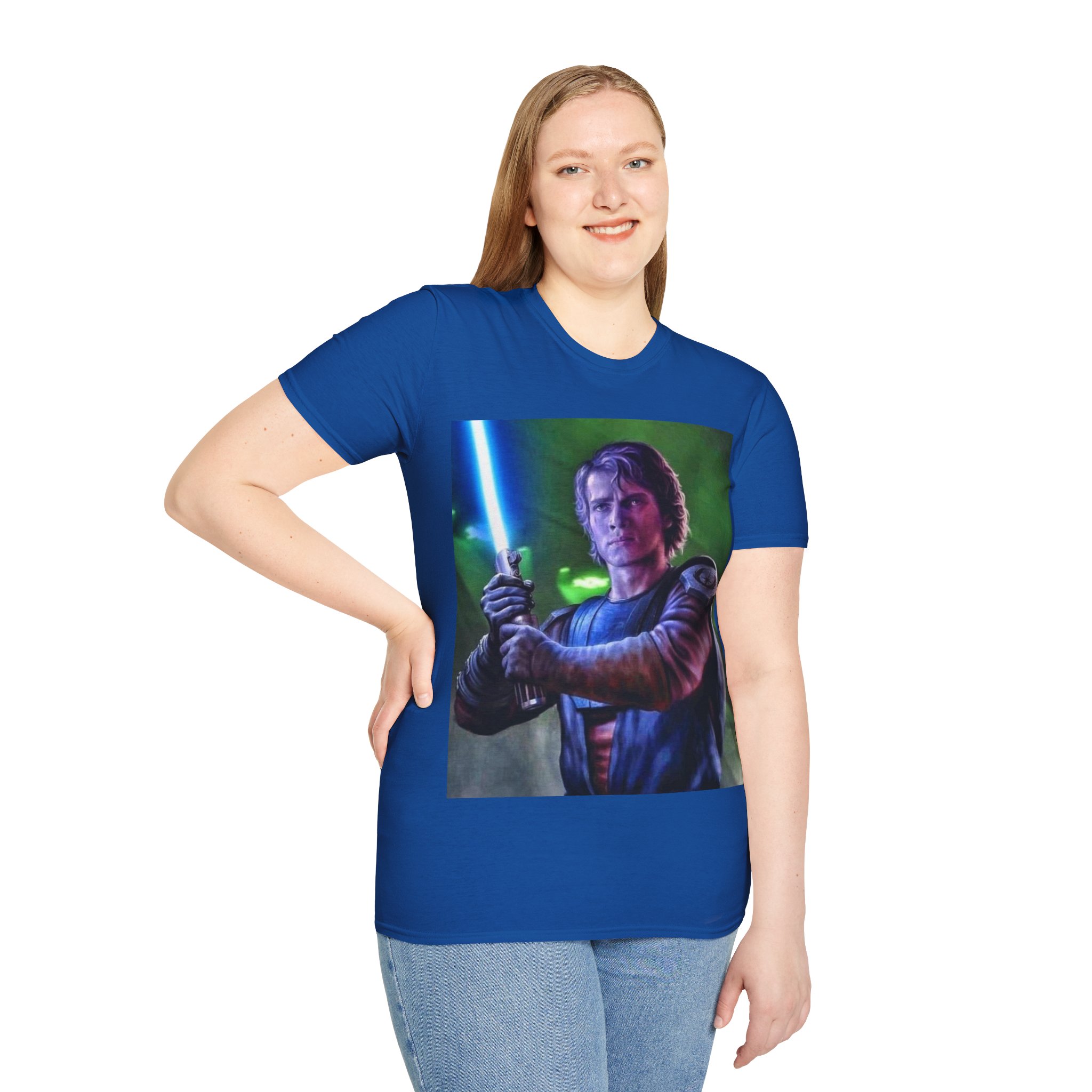 Anakin Skywalker Blue Saber Power Comic Graphic Tee - Image 22