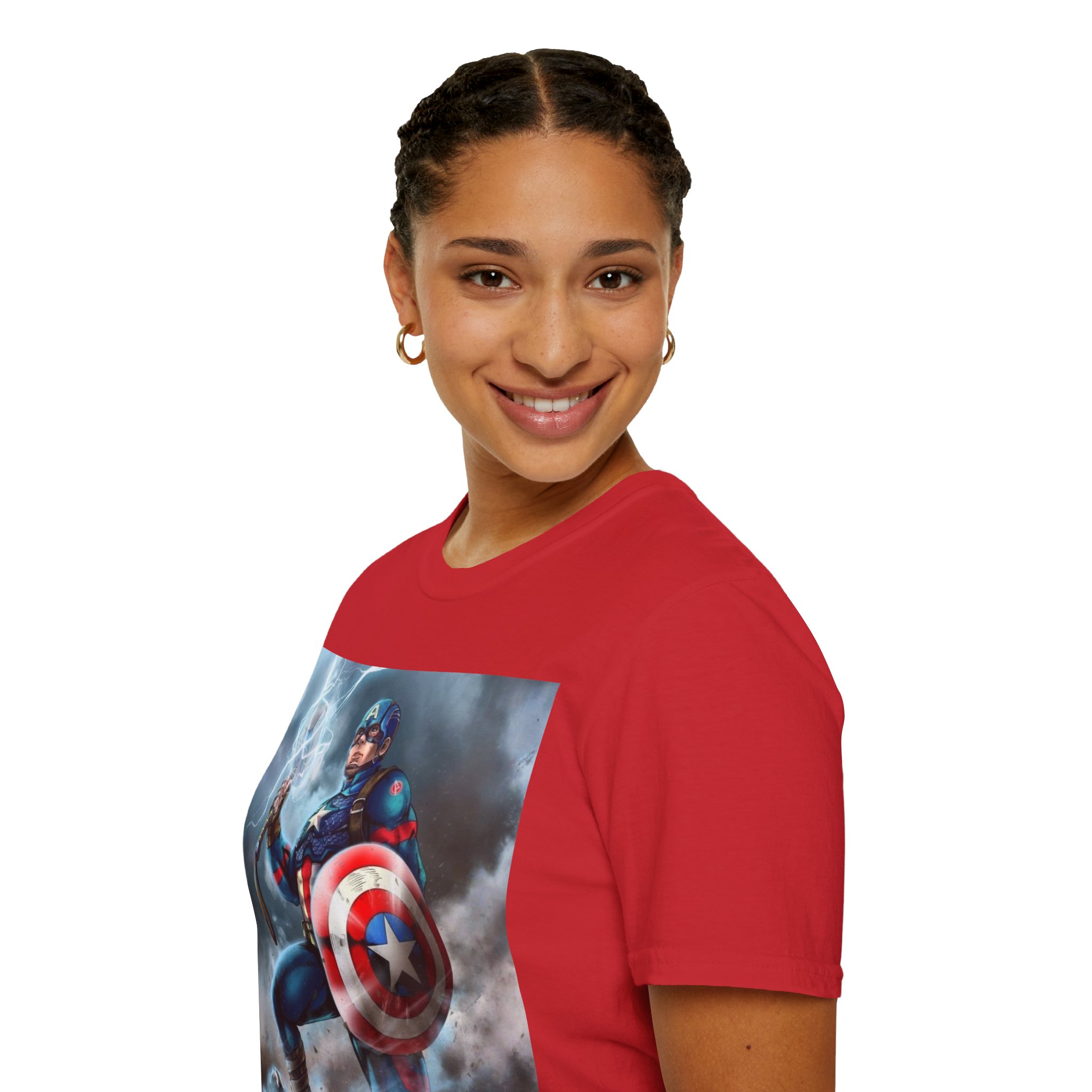 Captain America Lightning Shield Hero Graphic Tee - Image 33