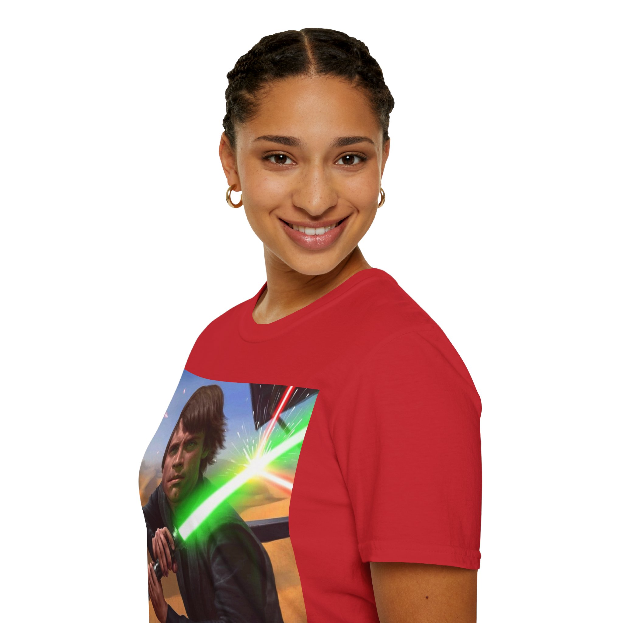 Luke Skywalker Green Saber Desert Battle Graphic Tee - Image 33