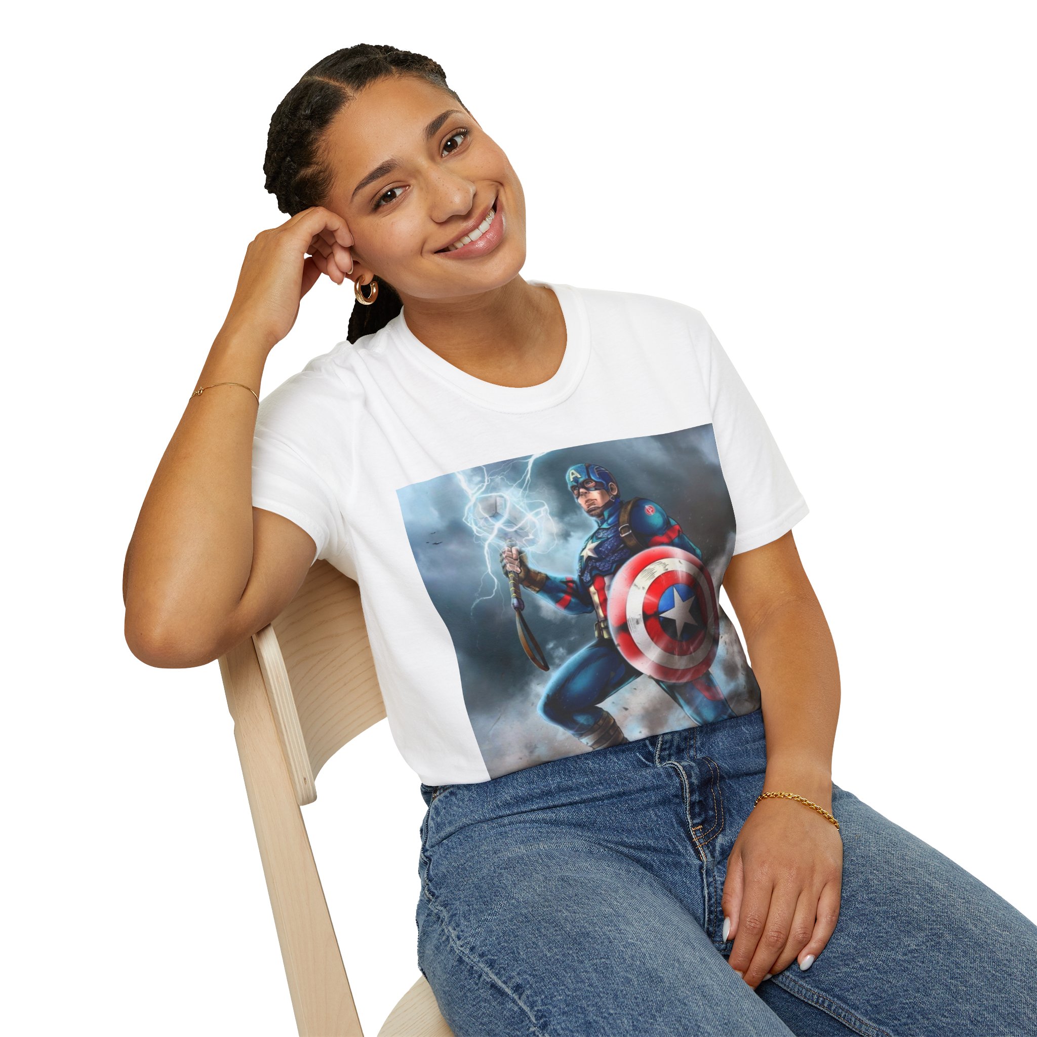 Captain America Lightning Shield Hero Graphic Tee - Image 16