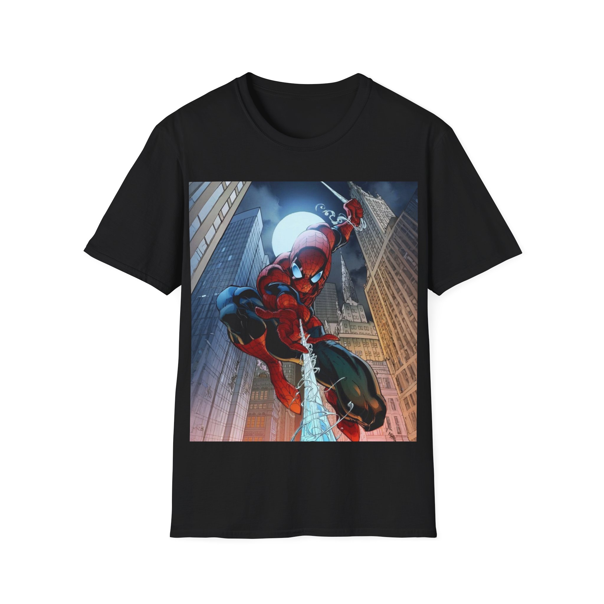 Spider‑Man City Swing Hero Comic Art Graphic Tee