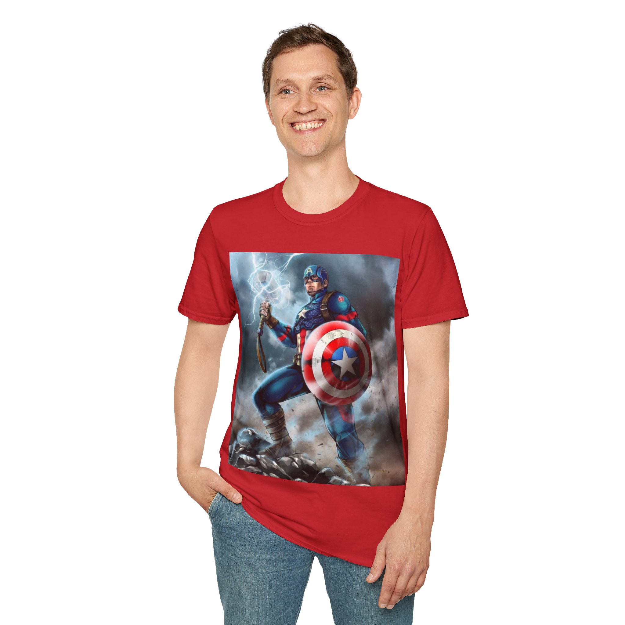 Captain America Lightning Shield Hero Graphic Tee - Image 32