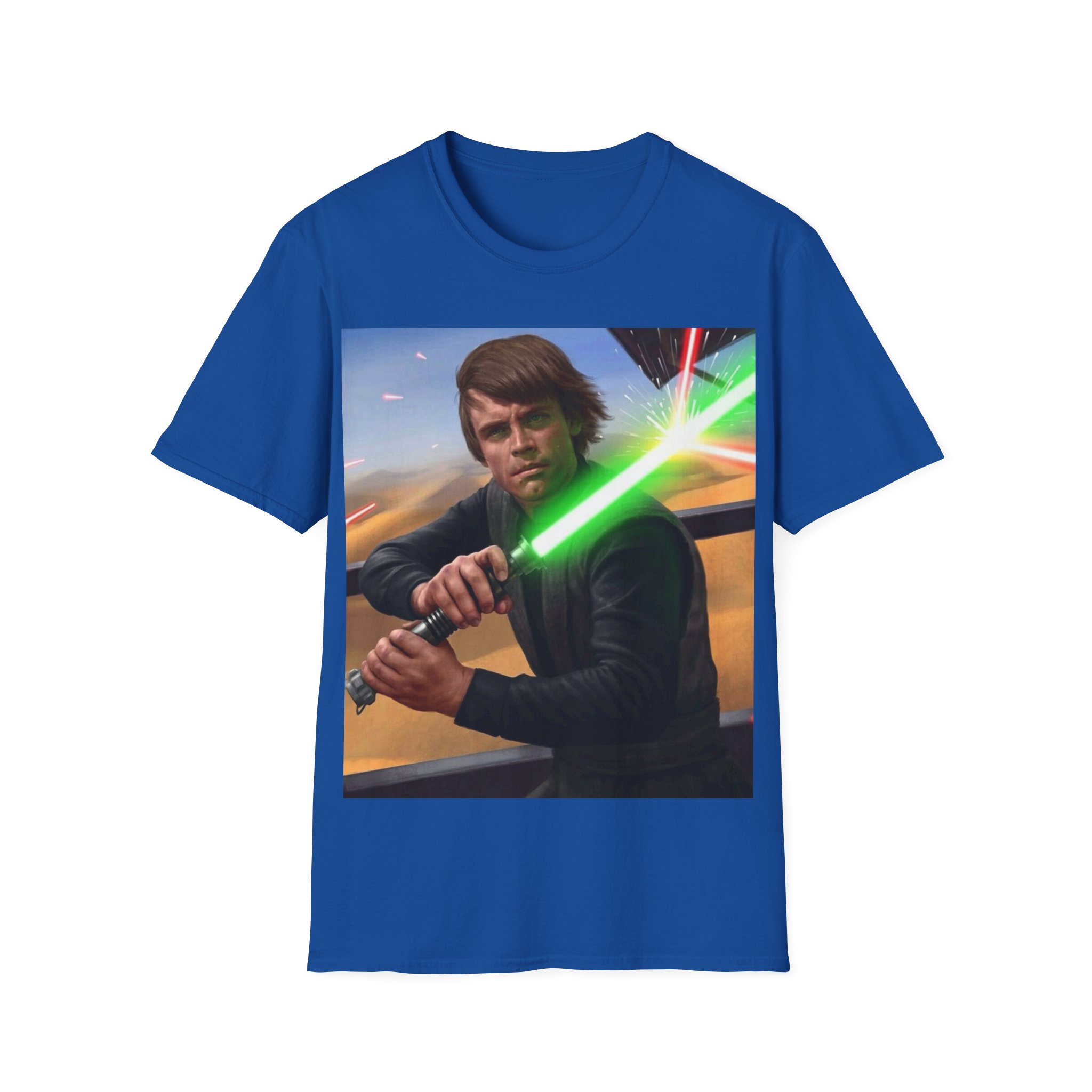 Luke Skywalker Green Saber Desert Battle Graphic Tee - Image 20