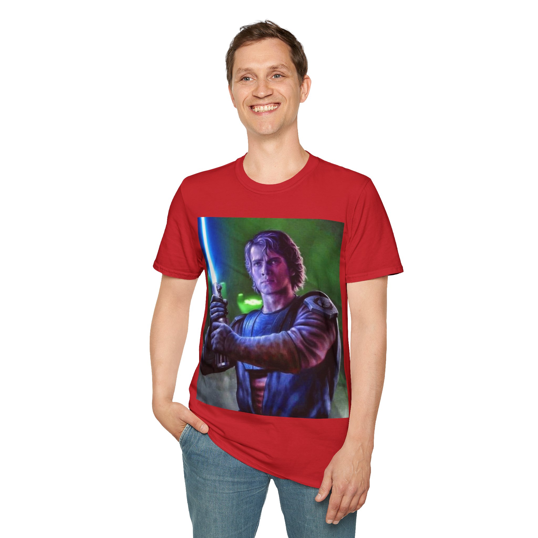Anakin Skywalker Blue Saber Power Comic Graphic Tee - Image 32
