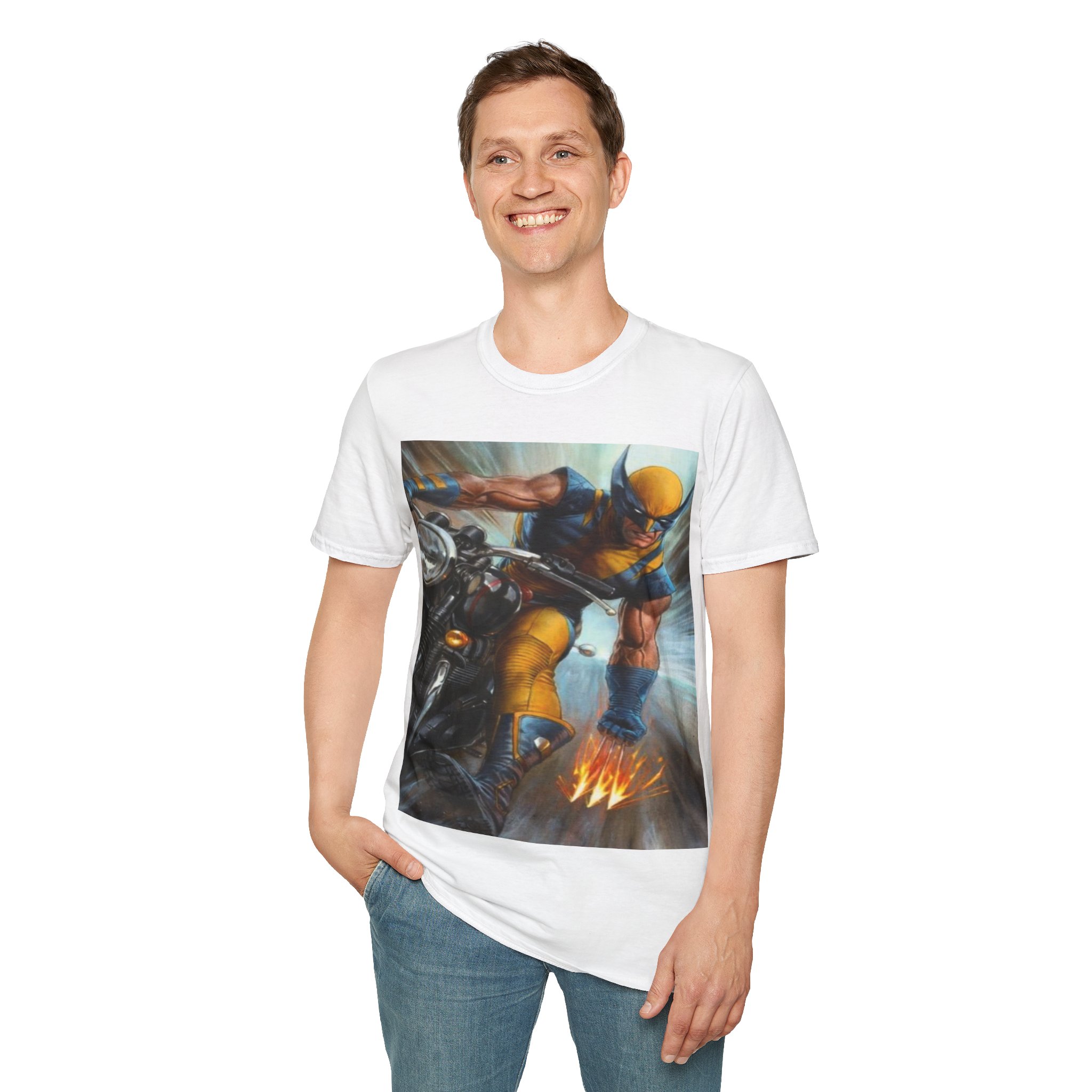 Wolverine Motorcycle Graphic T-Shirt — Vintage Comic Hero Tee - Image 14