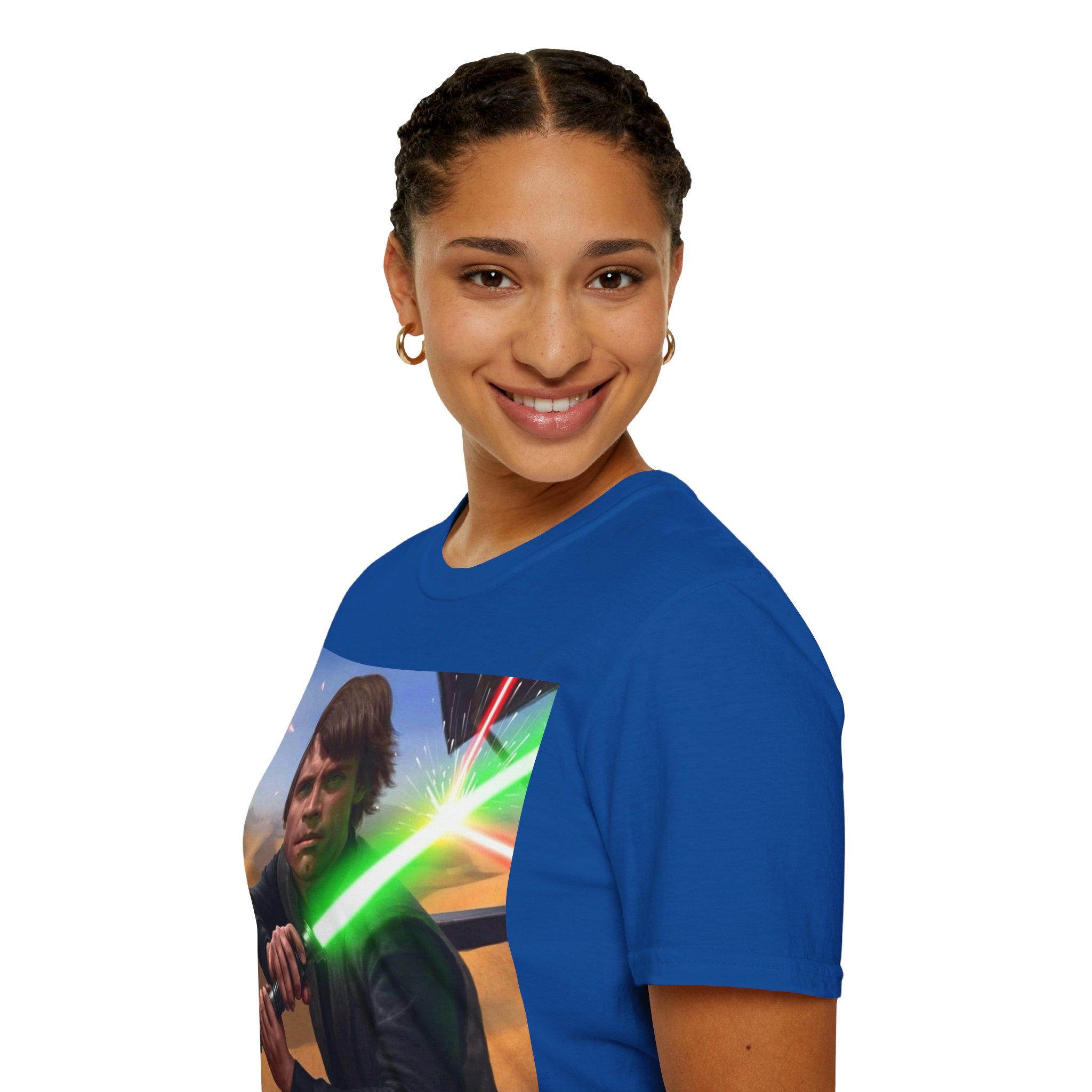 Luke Skywalker Green Saber Desert Battle Graphic Tee - Image 24