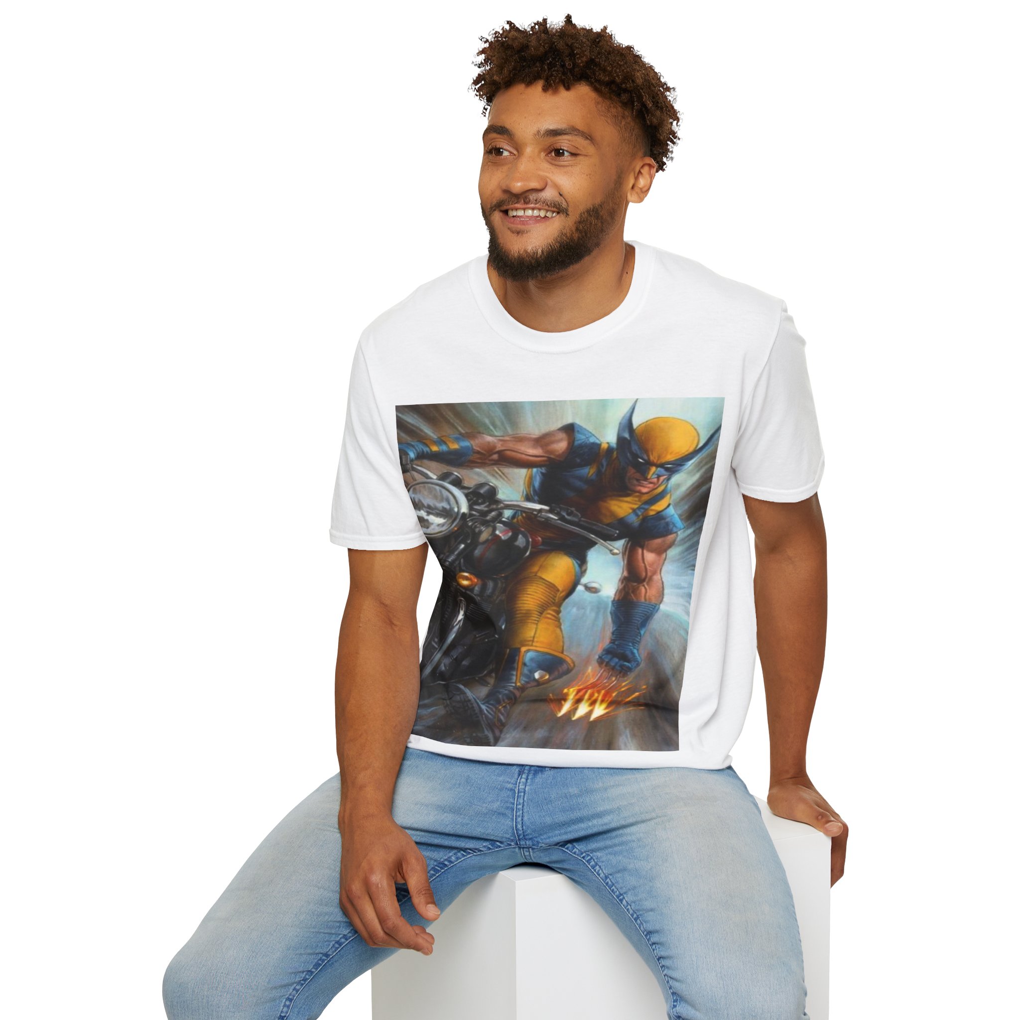 Wolverine Motorcycle Graphic T-Shirt — Vintage Comic Hero Tee - Image 17