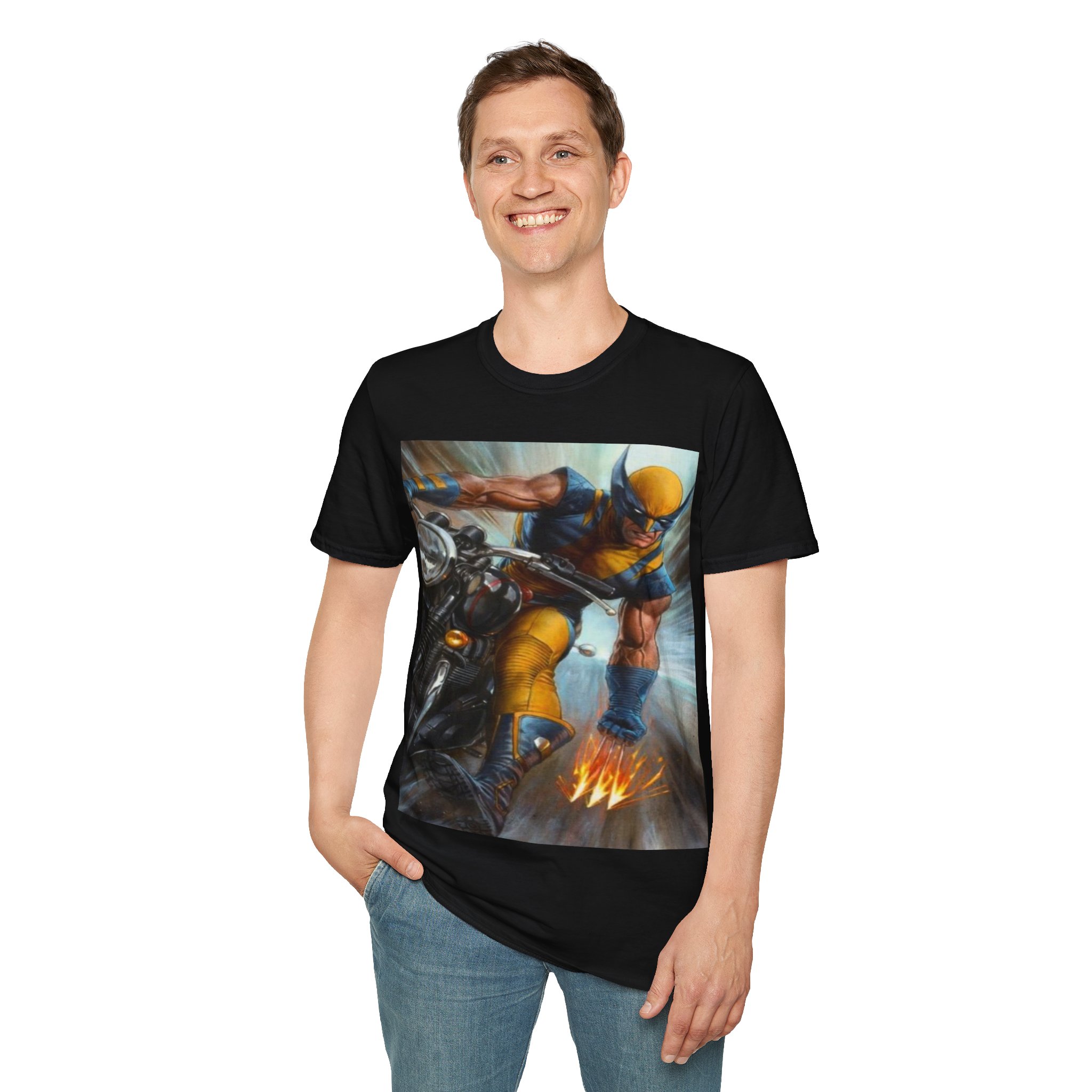 Wolverine Motorcycle Graphic T-Shirt — Vintage Comic Hero Tee - Image 5