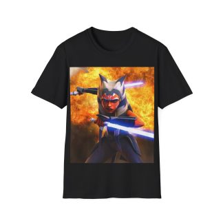 Ahsoka Tano Dual Lightsaber Fire Battle Graphic Tee