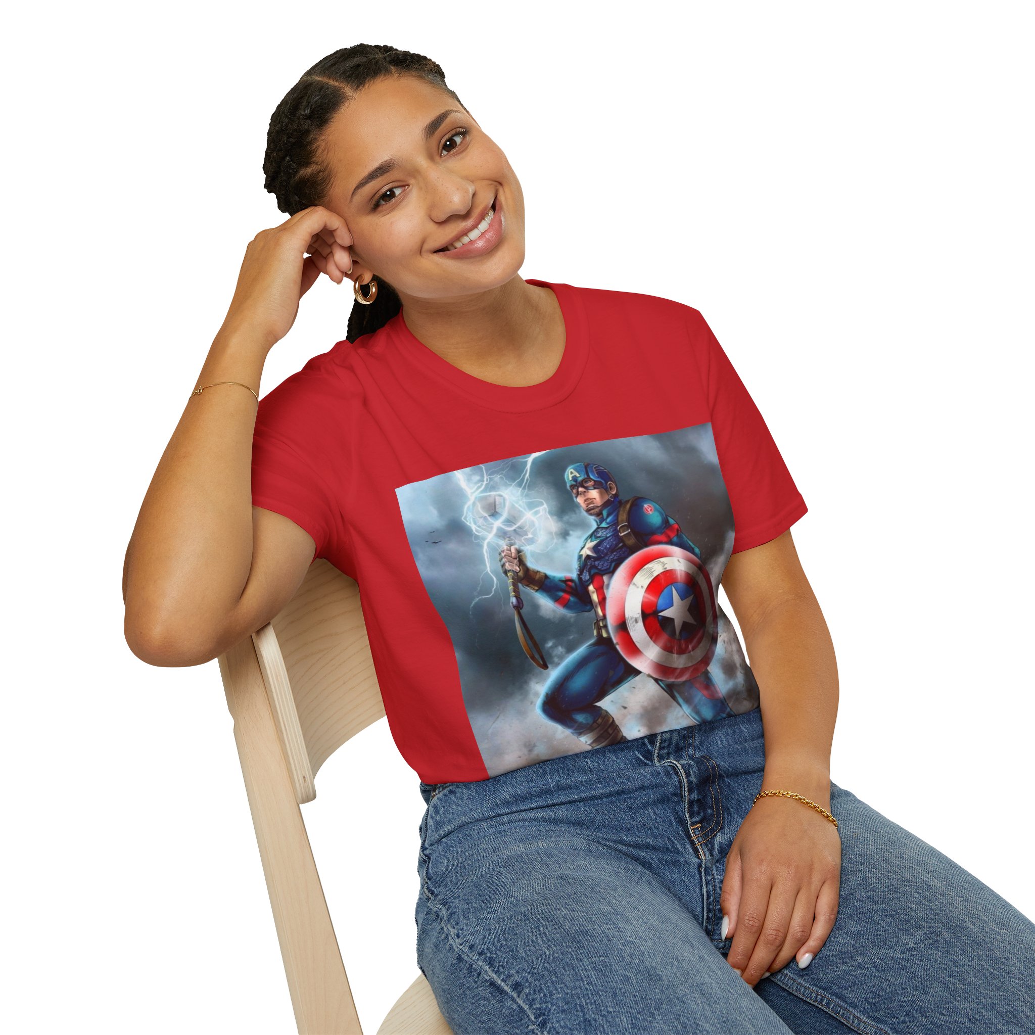 Captain America Lightning Shield Hero Graphic Tee - Image 34