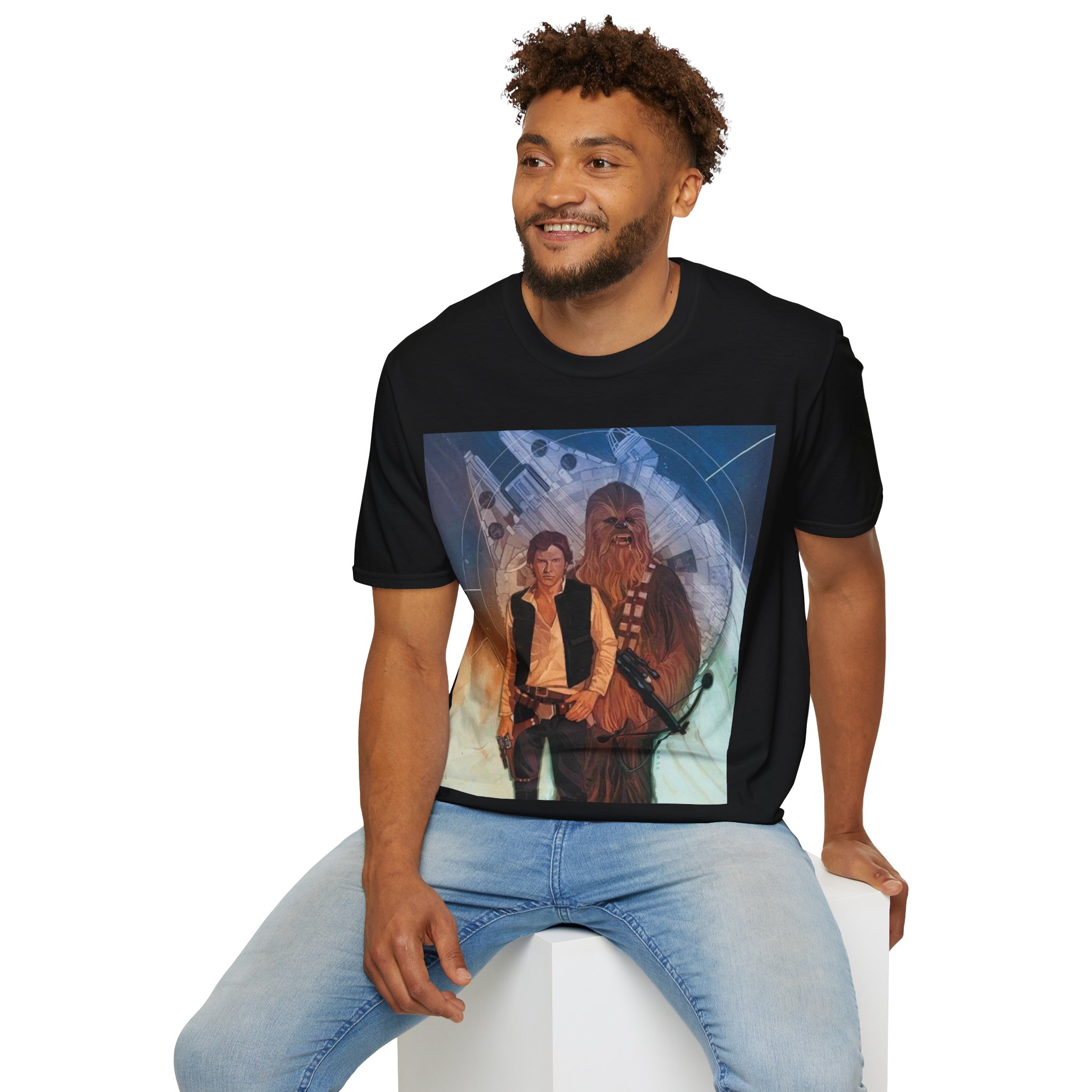 Han Solo & Chewbacca Millennium Flight Graphic T‑Shirt - Image 8