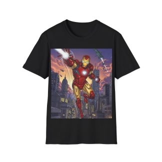Iron Man Tech Armor Flight City Graphic T‑Shirt