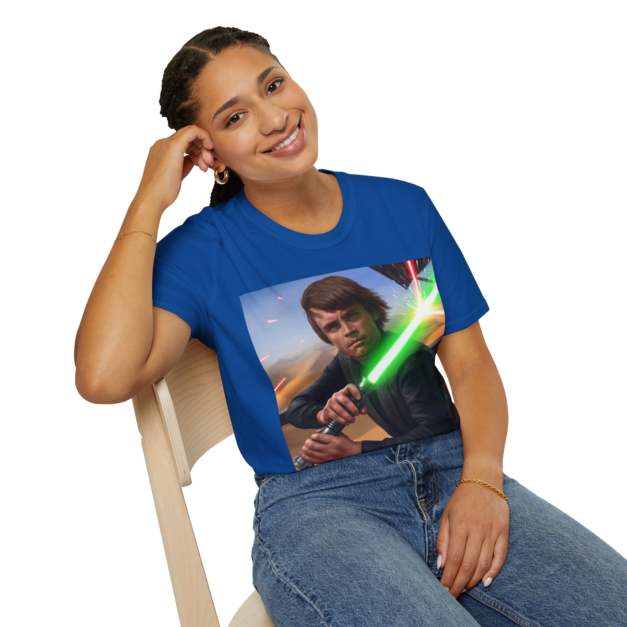 Luke Skywalker Green Saber Desert Battle Graphic Tee - Image 25