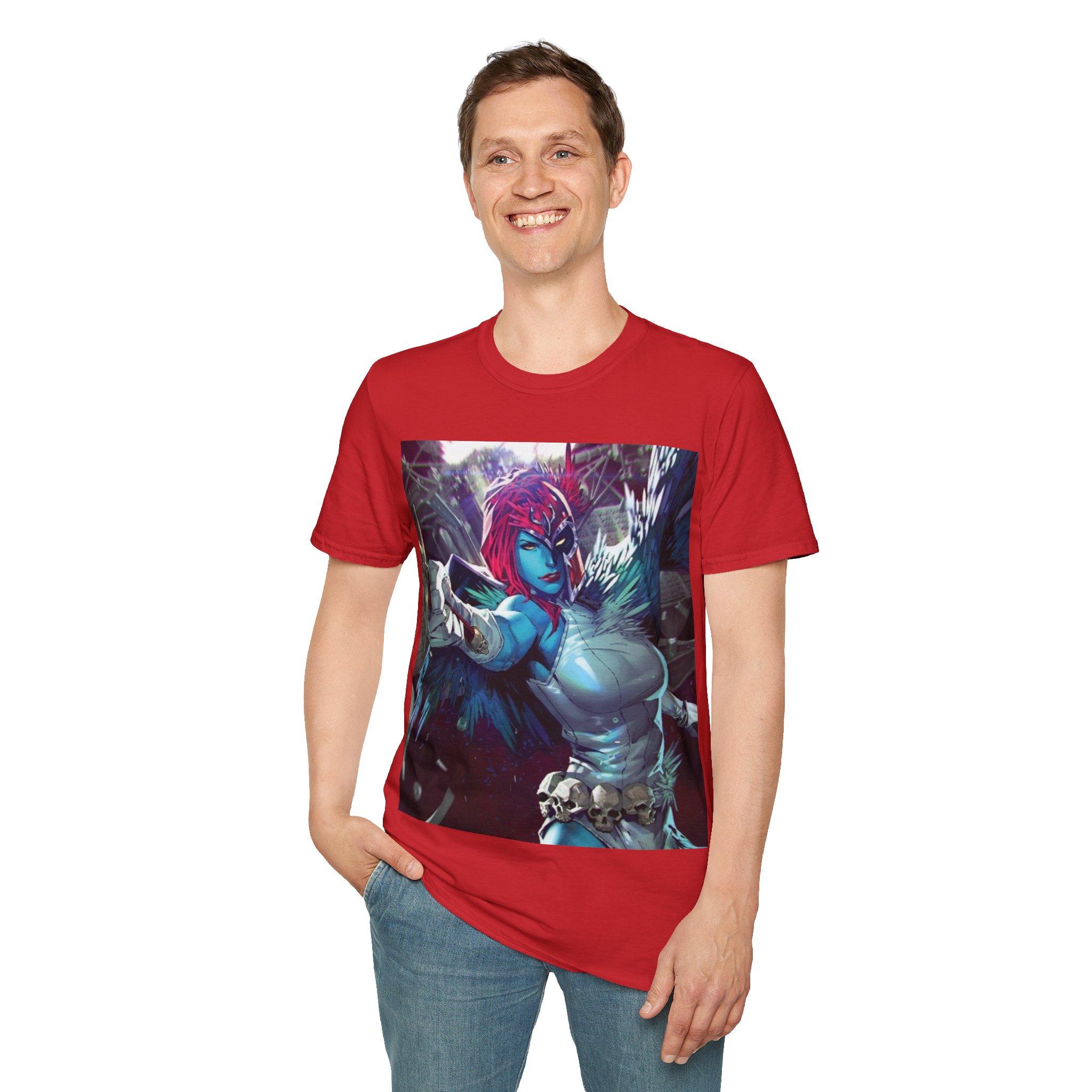 Mystique Winged Warrior Blue Mutant Comic Graphic Tee - Image 32