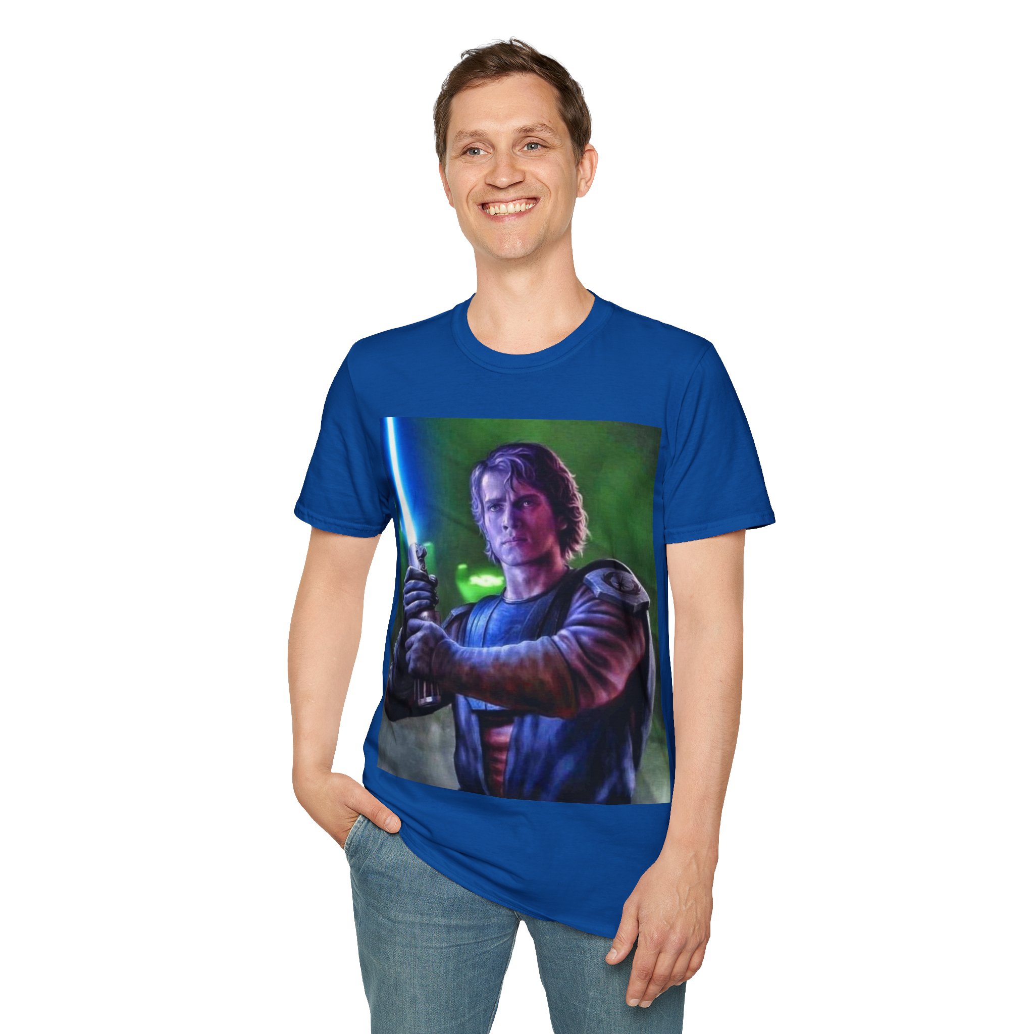 Anakin Skywalker Blue Saber Power Comic Graphic Tee - Image 23