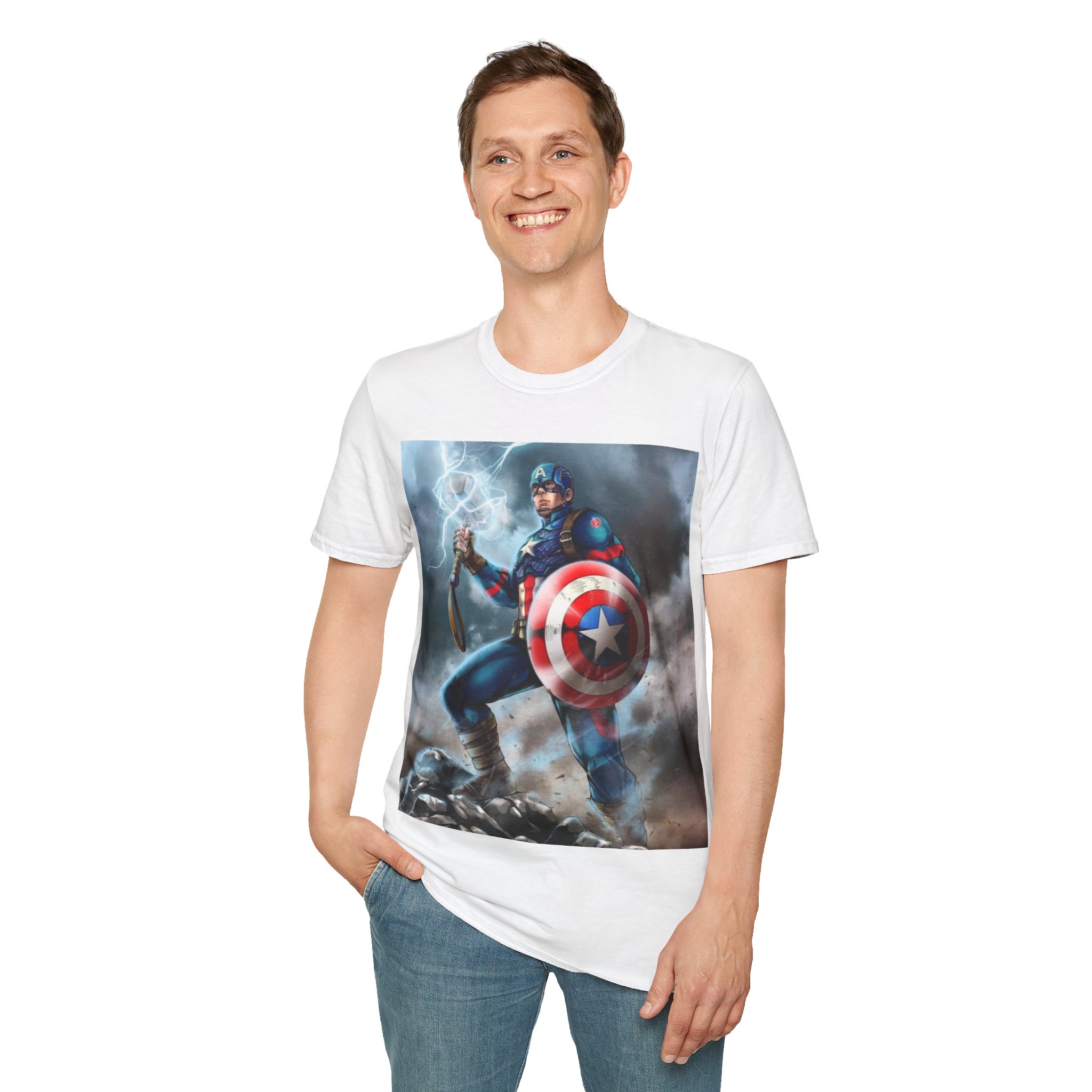 Captain America Lightning Shield Hero Graphic Tee - Image 14