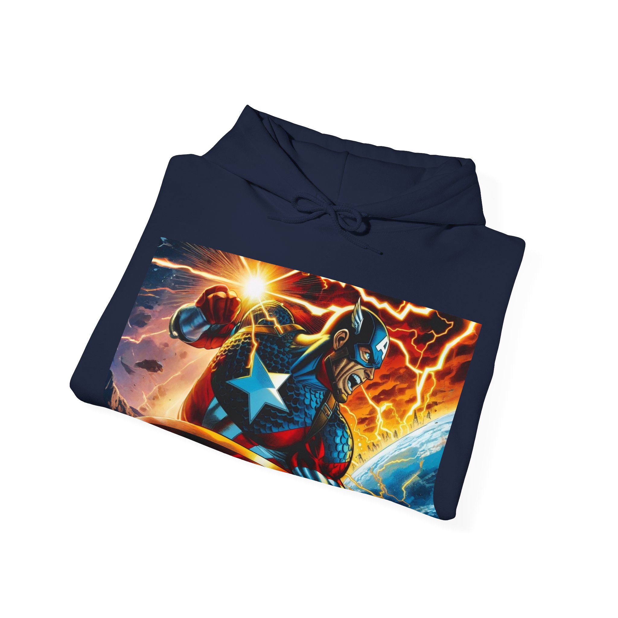 Captain America Shield Marvel Heroic Graphic Hoodie - Image 15